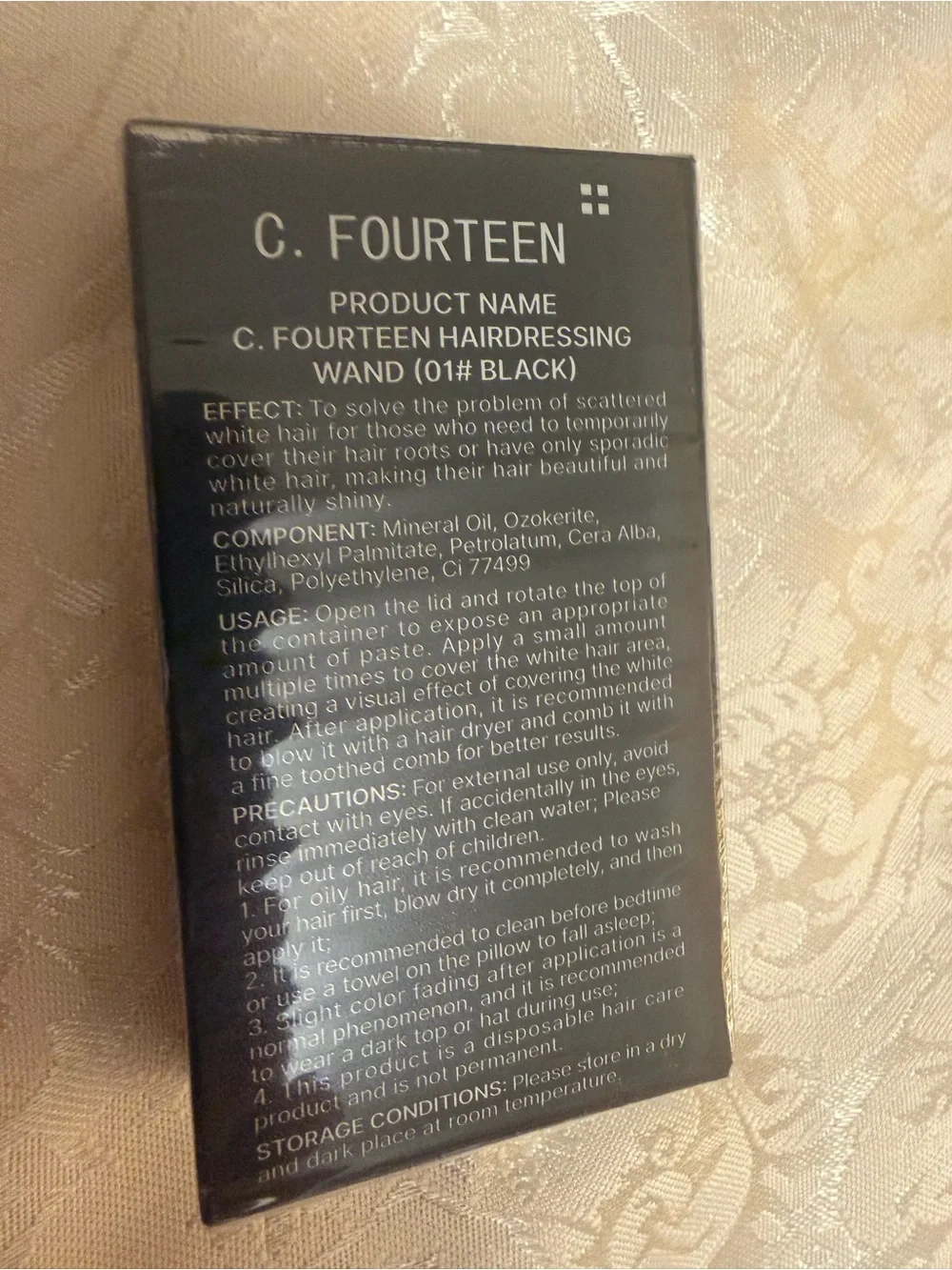 C. FOURTEEN Long-Lasting Hair Dye Stick, Black Shade, For Hair, Unisex Adult 20g